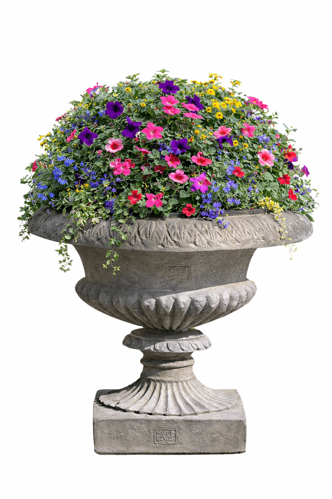 Preview: Coupe décorative élégante en terracotta grise d’Impruneta – Vase artisanal résistant au gel pour jardin et terrasse